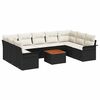 vidaXL Gartensofa-set 10 stk. Schwarz Poly-Rattan