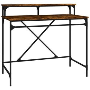 vidaXL Schreibtisch R&auml;uchereiche 100x50x90 cm Holzwerkstoff und Eisen