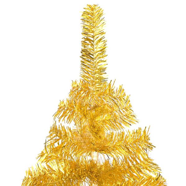 vidaXL K&uuml;nstlicher Weihnachtsbaum Beleuchtung & Kugeln Gold 240 cm