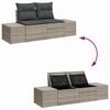 vidaXL Garten-Sofa-Set mit Kissen 4 pcs Hellgrau Poly-Rattan