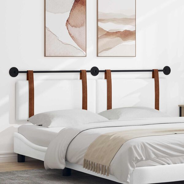 vidaXL H&auml;ngevorderseite Wandmontiert Wei&szlig; 170 x 55 x 5 cm Antikes PU