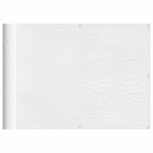 vidaXL Balkon-Sichtschutz Wei&szlig; 75x800 cm 100 % Polyester-Oxford
