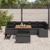 vidaXL Garten-Sofa-Set mit Kissen 9 pcs Schwarz Poly Rattan