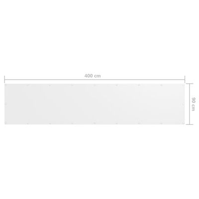vidaXL Balkon-Sichtschutz Weiß 90x400 cm Oxford-Gewebe