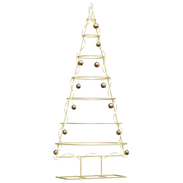 vidaXL Metall Weihnachtsbaum Gold 180 cm Pulverbeschichteter Stahl