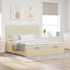 vidaXL Ottoman-Bett mit Matratzen Creme 160x200 cm Stoff
