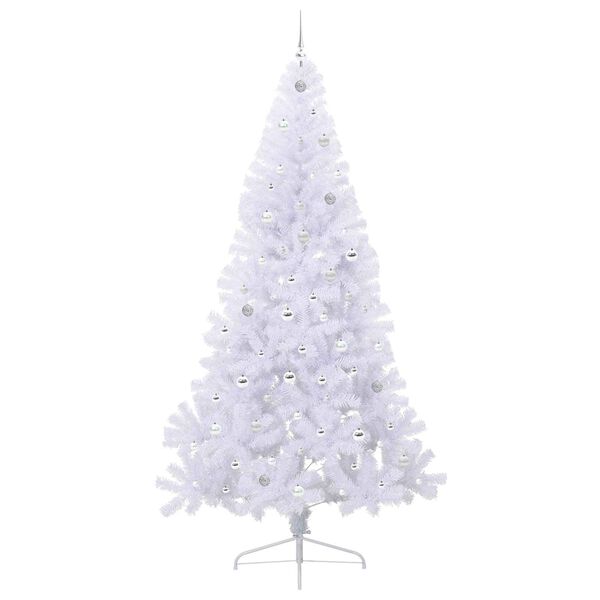vidaXL K&uuml;nstlicher Weihnachtsbaum Wei&szlig; 240 cm PVC und Stahl
