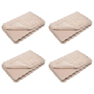 vidaXL Rutschfeste Decke aus Kunstkaninchenfell Olite 4 stk. Beige