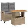 vidaXL 2-tlg. Garten-Essgruppe mit Kissen Beige Poly Rattan
