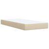 vidaXL Boxspringbett mit Matratze Creme 80x200 cm Stoff