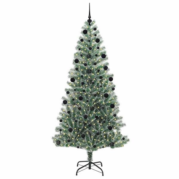 vidaXL Künstlicher Weihnachtsbaum beschneit mit LED Licht 210 cm