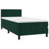 vidaXL Boxspringbett mit Matratze Dunkelgr&uuml;n 100x200 cm Samt