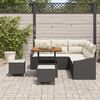 vidaXL Garten-Sofa-Set mit Kissen mit Speicher 8 pcs Schwarz und Creme