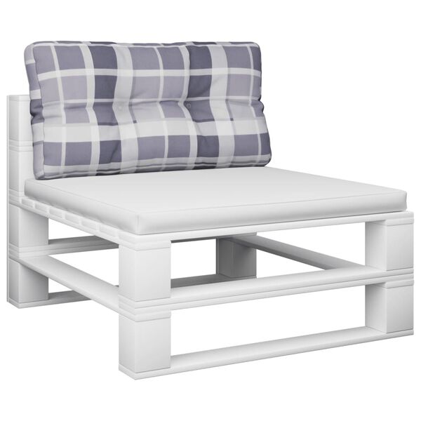 vidaXL Palettenkissen Grau Karomuster 80x40x12 cm Stoff