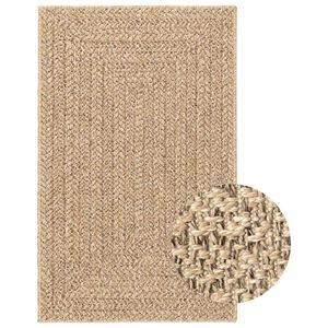 vidaXL Teppich ZIZUR Beige 160x230 cm Jute-Optik Indoor und Outdoor