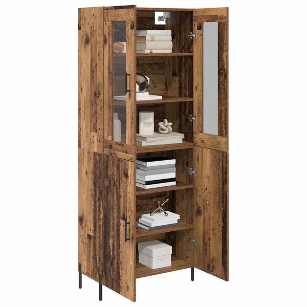 vidaXL Highboard Wandmontiert Altholz 69,5 x 34 x 180 cm Holzwerkstoff