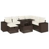 vidaXL 8-tlg. Garten-Sofagarnitur mit Kissen Braun Poly Rattan