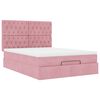 vidaXL Ottoman-Bett mit Matratzen & LEDs Rosa 140x190 cm Samt