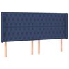 vidaXL Boxspringbett mit Matratze & LED Blau 200x200 cm Stoff