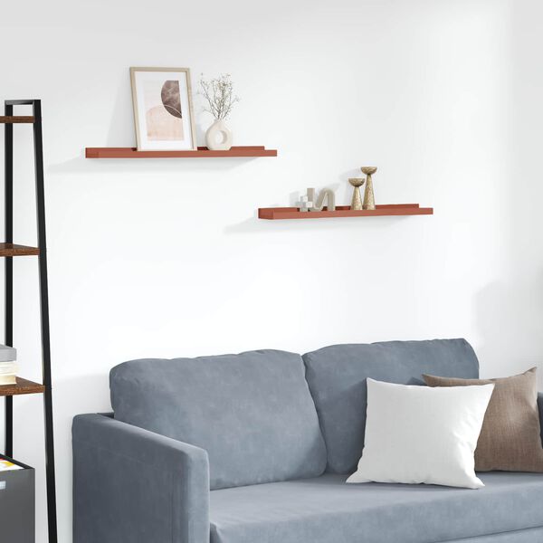 vidaXL Wandregal mit Regal 2 pcs Rot 60 x 9 x 3 cm Holzwerkstoff