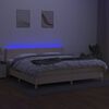 vidaXL Boxspringbett mit Matratze & LED Creme 200x200 cm Stoff