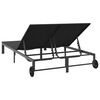 vidaXL Sonnenliege 1-Person Schwarz 206 x 62,5 x 74 cm Poly-Rattan