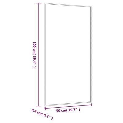 vidaXL Wandspiegel 50x100 cm Glas Rechteckig