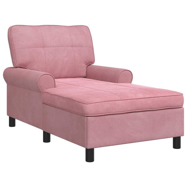 vidaXL Lounge-Liege mit Kissen Rosa 91 x 157 x 91 cm Samt