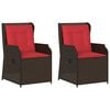 vidaXL Gartenbank 2 pcs Braun Poly-Rattan