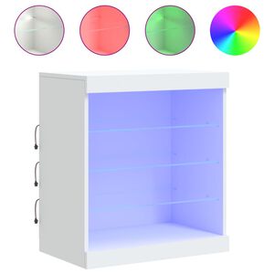 vidaXL Sideboard mit LED-Beleuchtung Wei&szlig; 60,5x37x67 cm