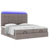 vidaXL Ottoman-Bett mit Matratzen & LEDs Taupe 180x200 cm Stoff