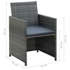vidaXL 4-tlg. Garten-Lounge-Set mit Auflagen Poly Rattan Grau