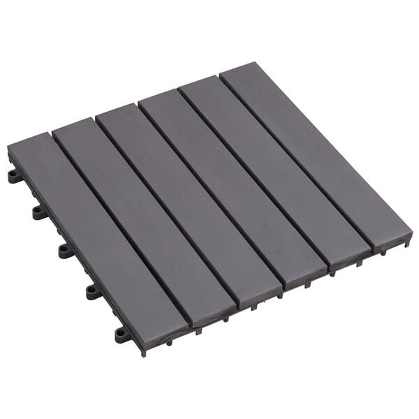 vidaXL Terrassenfliese 10 pcs Grau 30 x 30 cm Akazien-Hartholz