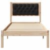 vidaXL Bettrahmen Schwarz 90 x 200 cm Massives Kiefernholz