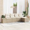 vidaXL Garten-Sofa-Set mit Kissen 5 pcs Beige Poly-Rattan