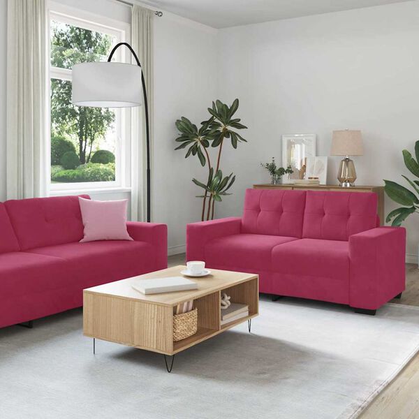 vidaXL Sofa Set 3 pcs Wind Rot 221 x 80 x 80 cm Samt