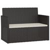 vidaXL 4-tlg. Garten-Lounge-Set mit Kissen Poly Rattan Schwarz