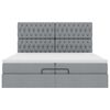 vidaXL Ottoman-Bett mit Matratzen Hellgrau 200x200 cm Stoff