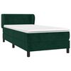 vidaXL Boxspringbett mit Matratze Dunkelgr&uuml;n 90x190 cm Samt