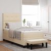 vidaXL Boxspringbett mit Matratze mit Kopfteil Creme 90 x 200 cm Stoff