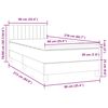 vidaXL Boxspringbett mit Matratze Hellgrau 90x210 cm Samt