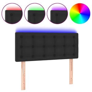 vidaXL LED Kopfteil Schwarz 80x5x78/88 cm Kunstleder