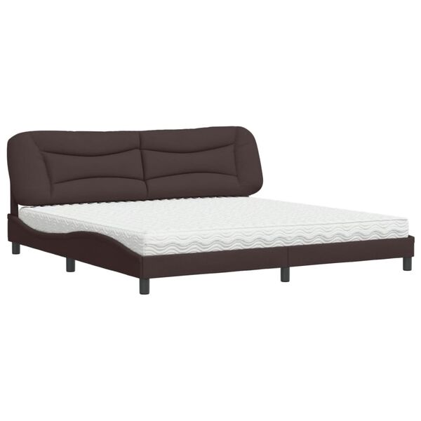 vidaXL Bett mit Matratze "Hvar" Dunkelbraun 200x200 cm Stoff
