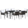 vidaXL Garten Essgruppe 7 stk. Braun und Schwarz PE-Rattan