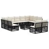 vidaXL Gartensofa-set 12 stk. 11-Sitzer Schwarz Poly-Rattan