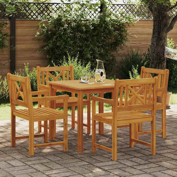 vidaXL Garten Essgruppe 5 pcs Braun Massivholz Akazie