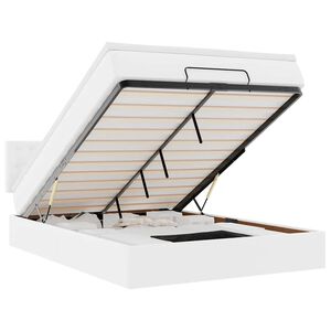 vidaXL Ottoman-Bett mit Matratzen & LEDs Reinwei&szlig; 140x190cm Kunstleder