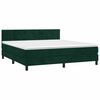 vidaXL Boxspringbett mit Matratze & LED Dunkelgr&uuml;n 180x200 cm Samt