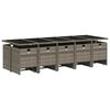 vidaXL 15-tlg. Garten-Essgruppe mit Kissen Grau Poly Rattan