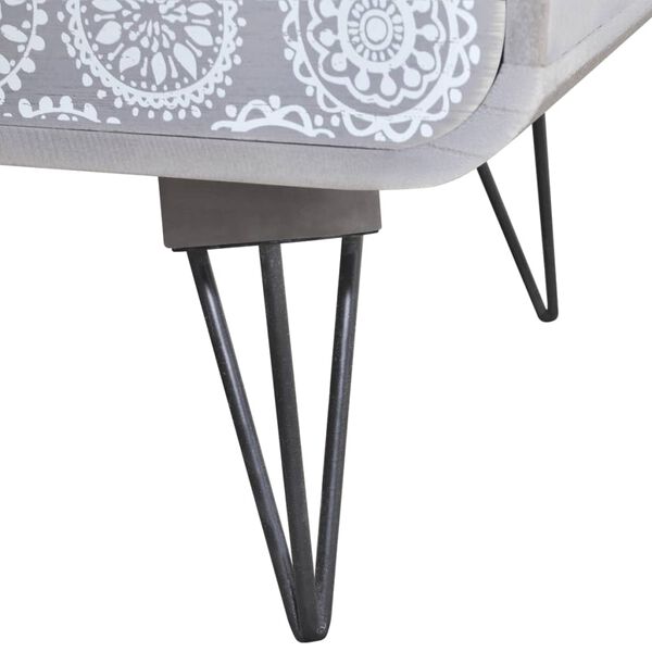 vidaXL Beistellschrank mit 3 Schubladen Grau